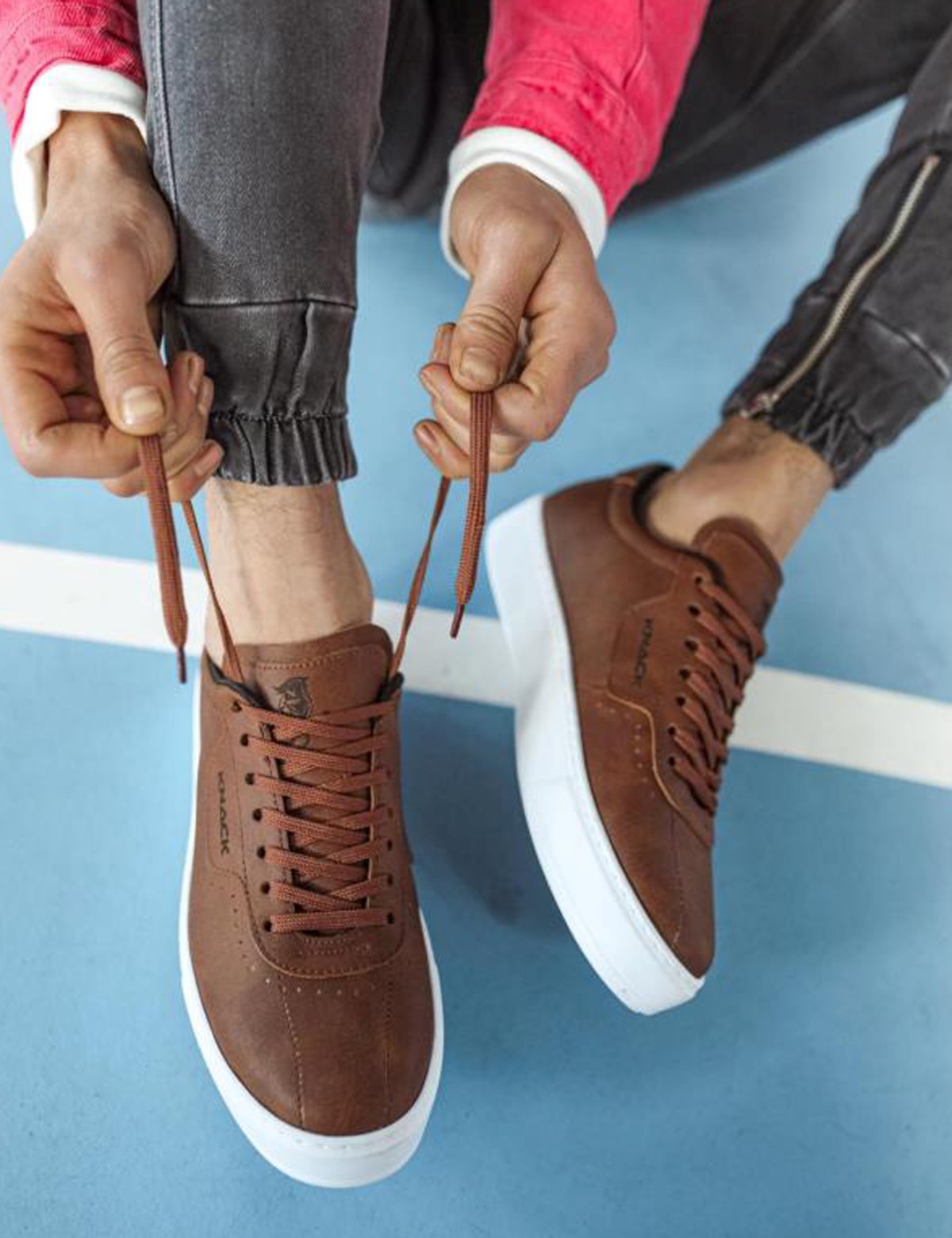 Ανδρικά κάμελ Casual Sneakers με κορδόνια 0602020C φωτογραφία